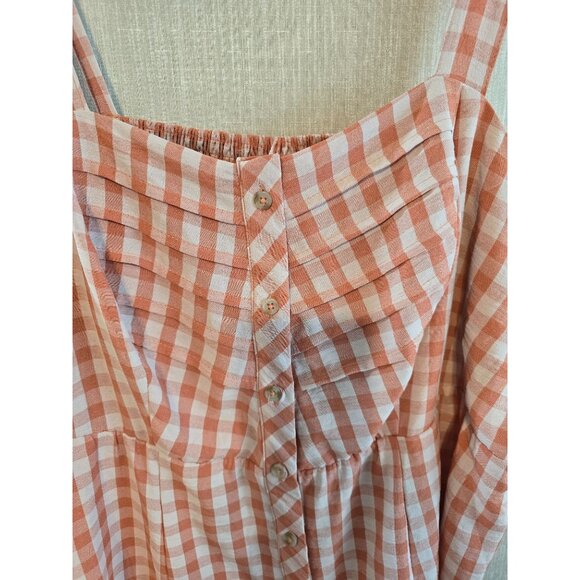 Torrid Size 2X Gingham Smocked Babydoll Tank Top Adjustable Straps New - Picture 2 of 13